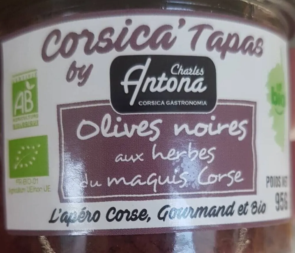 Olives noires corses tapas