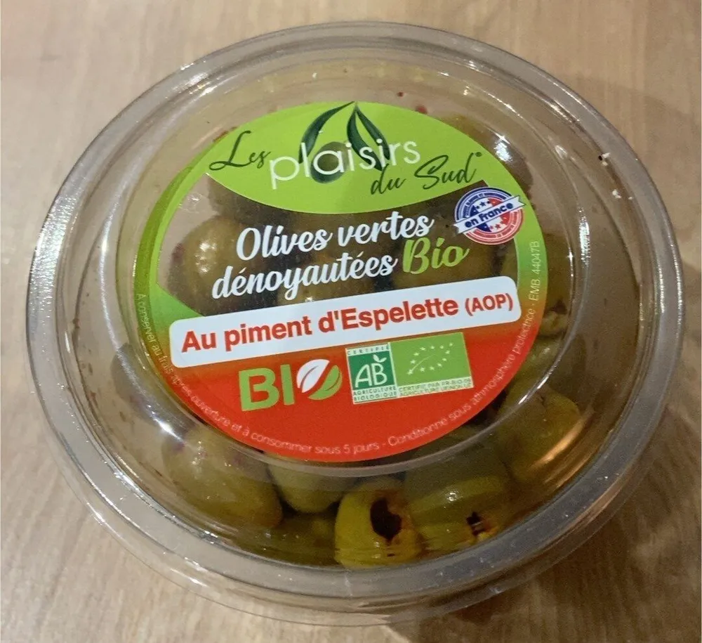 Olives vertes denoyautées bio