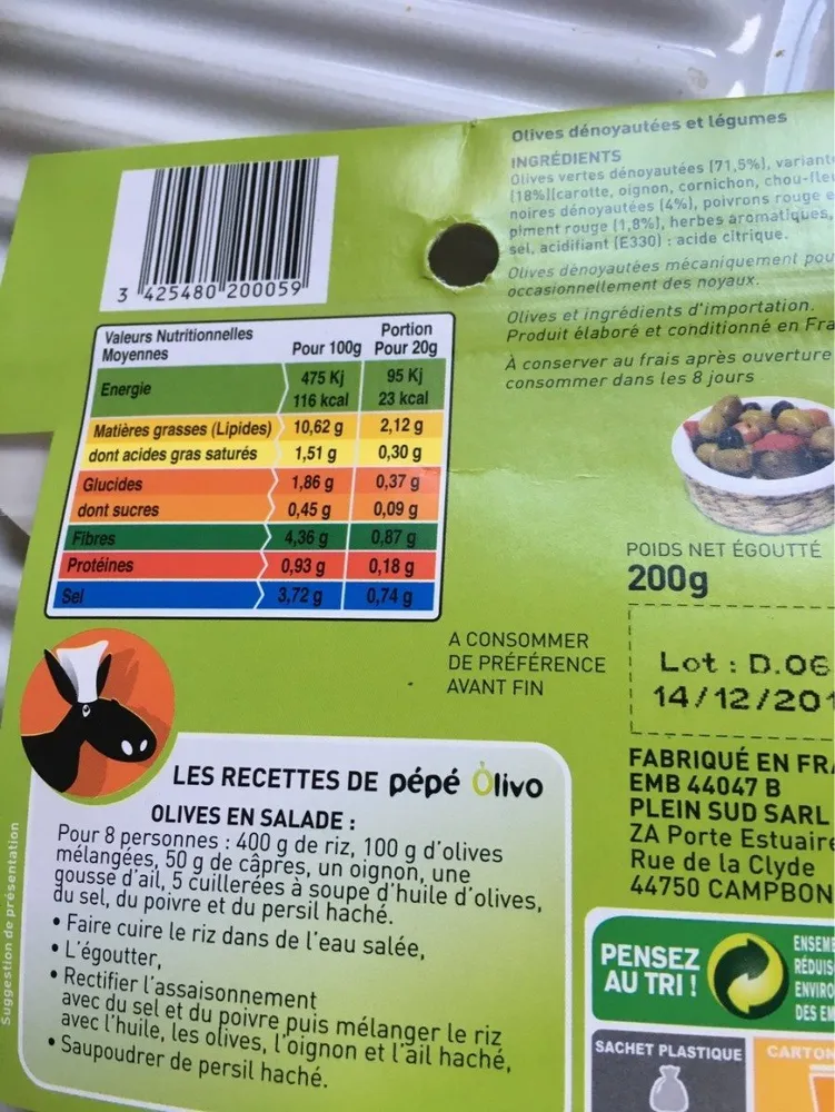 Olives melange a l'Andalouse