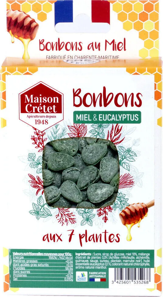 Les bonbons aux 7 plantes: miel eucalyptus