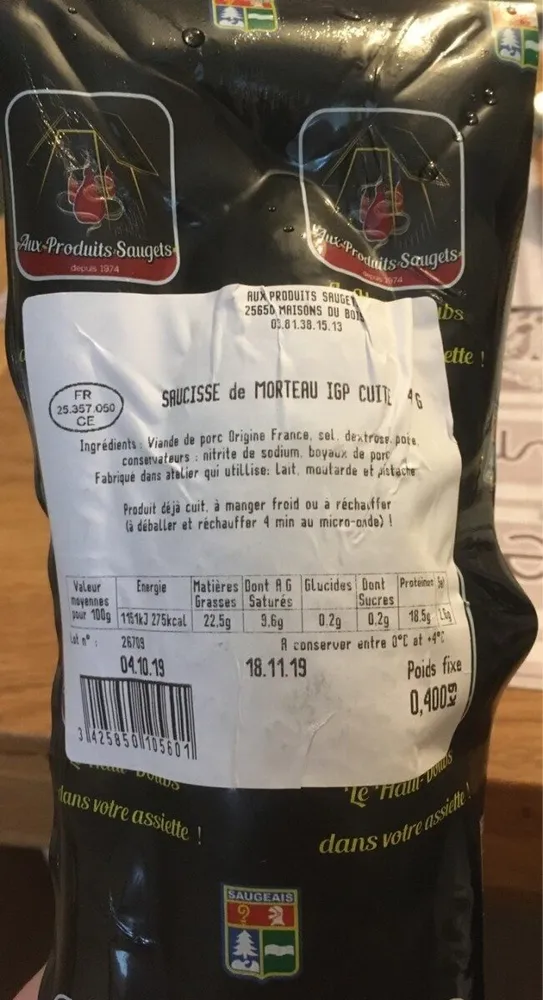 Saucisse de Morteau cuite