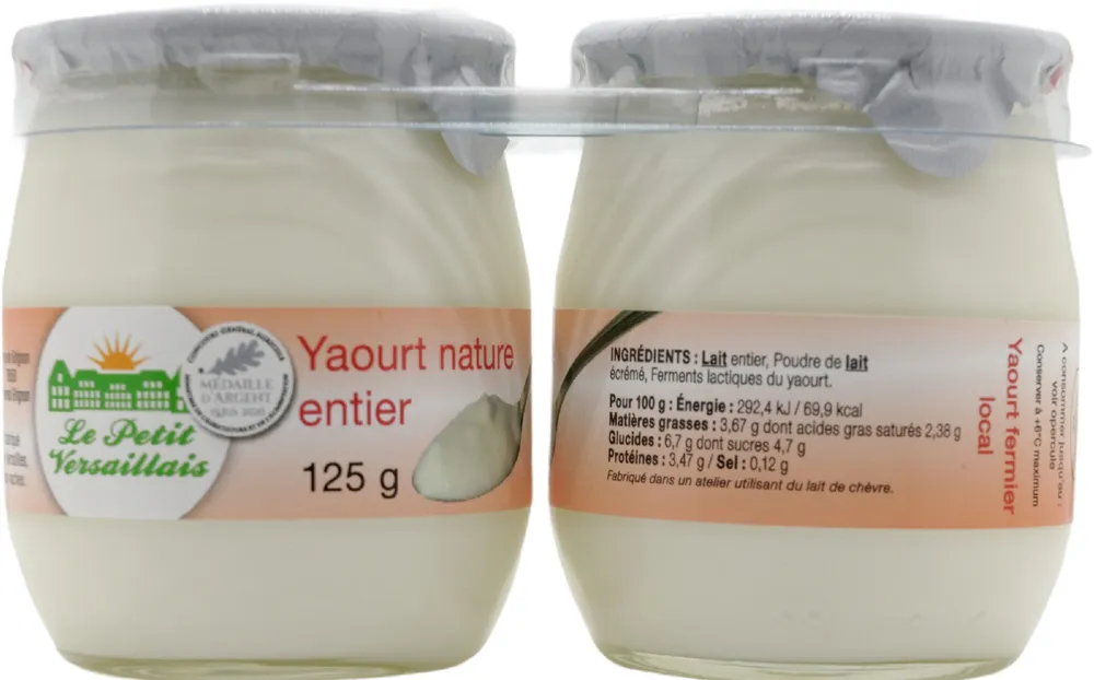 Yaourt nature au lait entier