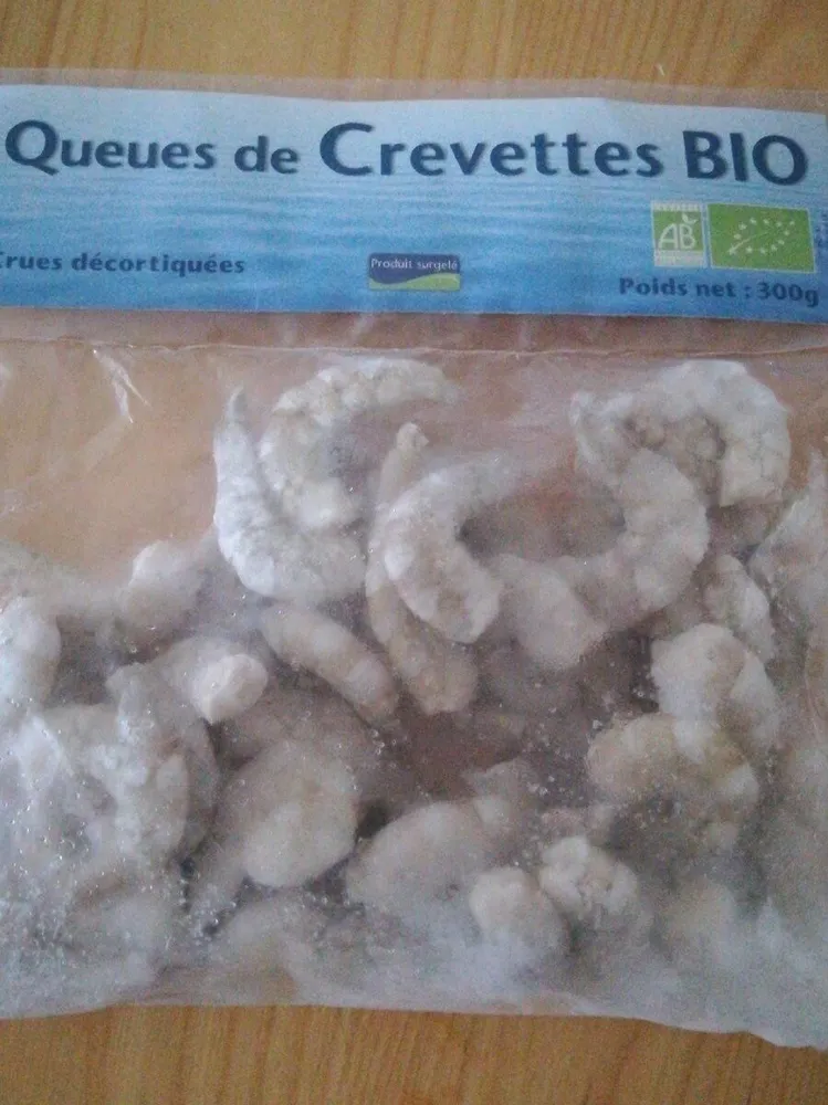 Queues de crevettes bio