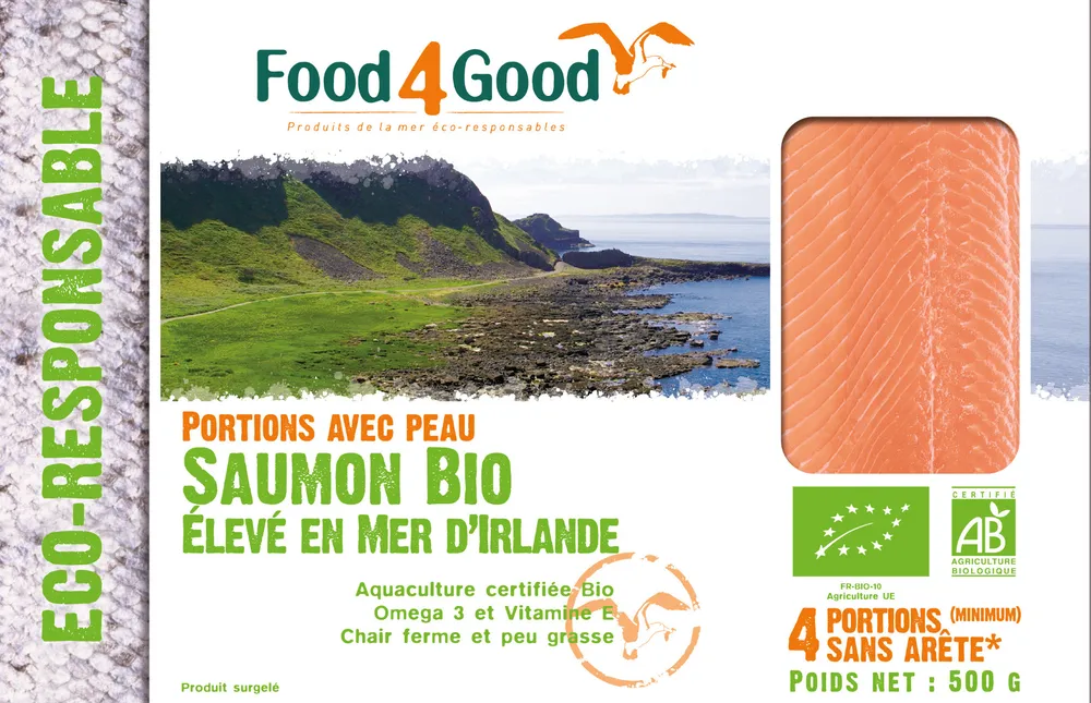Portions avec peau Saumon BIO élevé en Mer d'Irlande