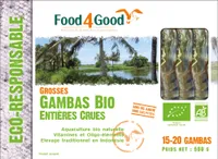 Grosses Gambas BIO entières crues