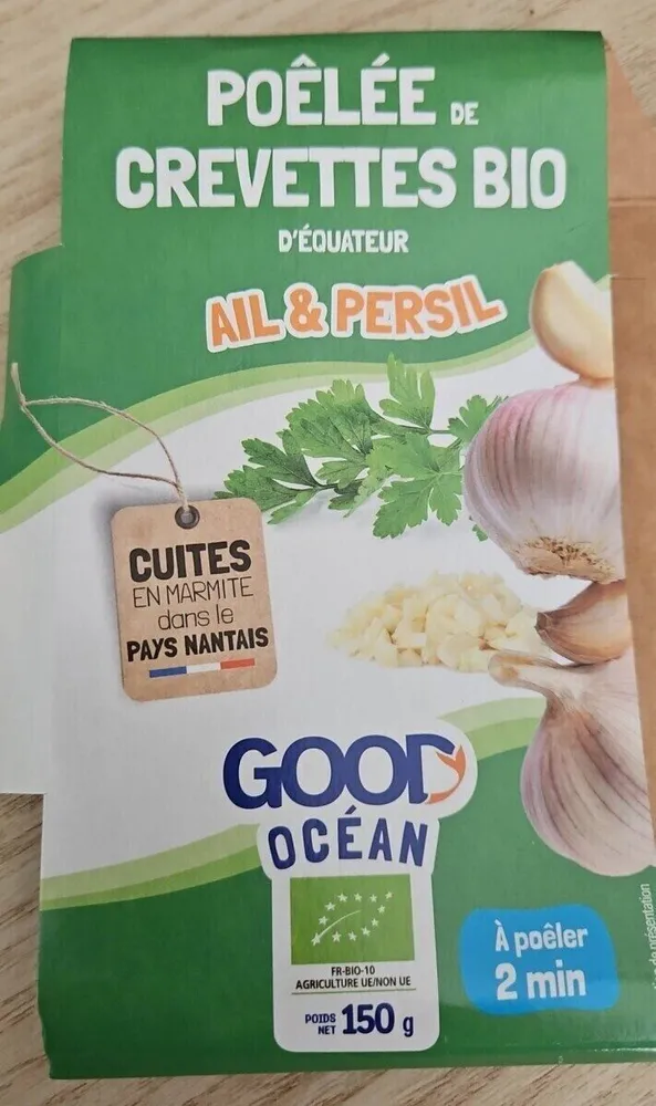 Poêlée de crevettes bio d'équateur