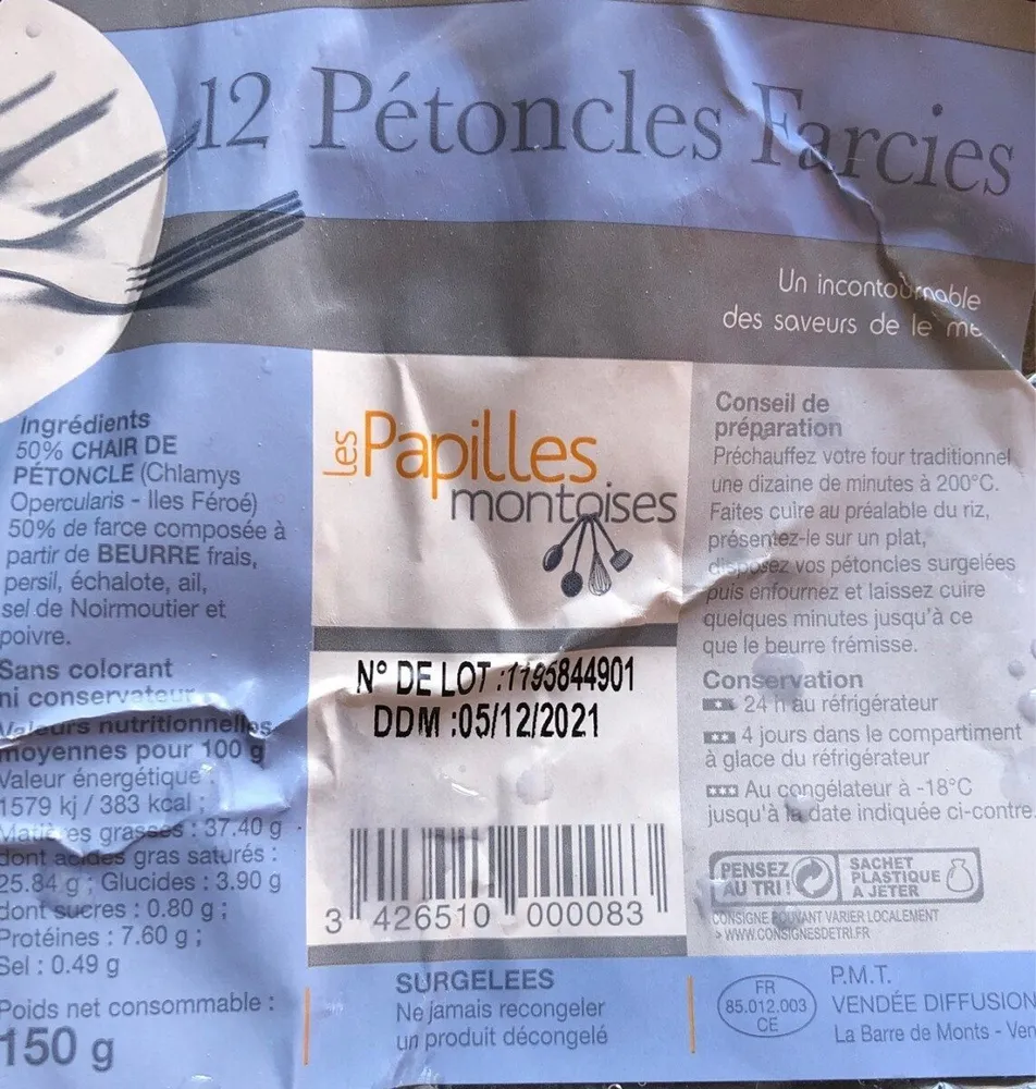 12 petoncles farcies