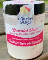 Chocolat blanc coulis de framboises