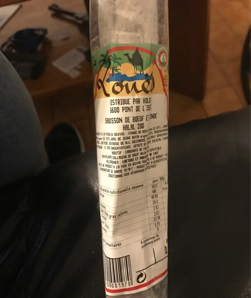 Saucisson de boeuf et dinde halal 200