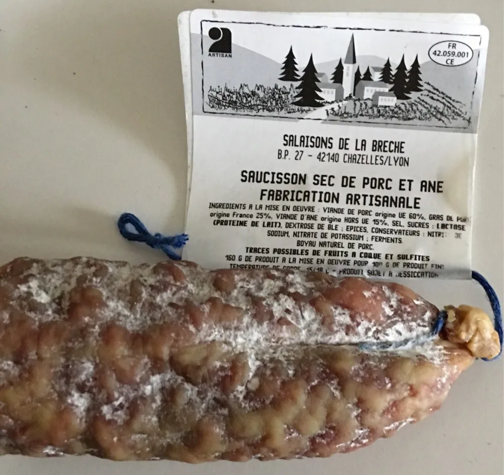Saucisson sec de porc et ane