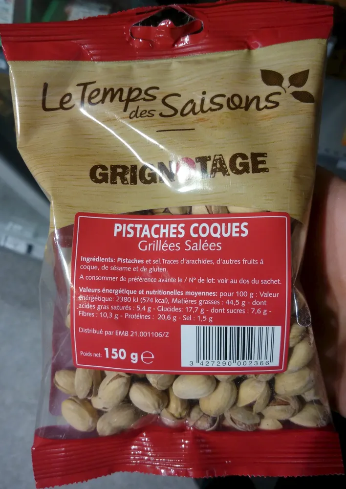 Pistaches Coques Grillées Salées