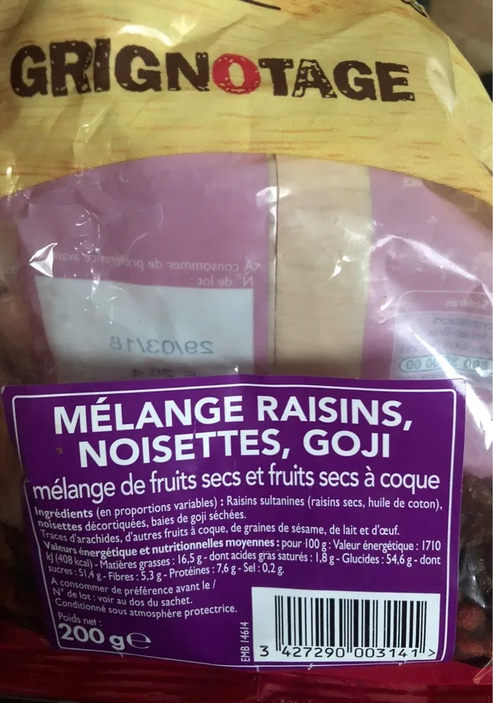 Raisin noisette goji