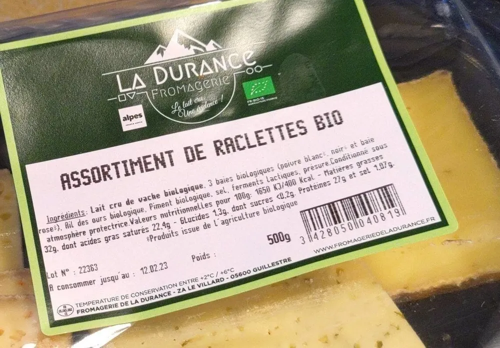 Assortiment de raclettes bio