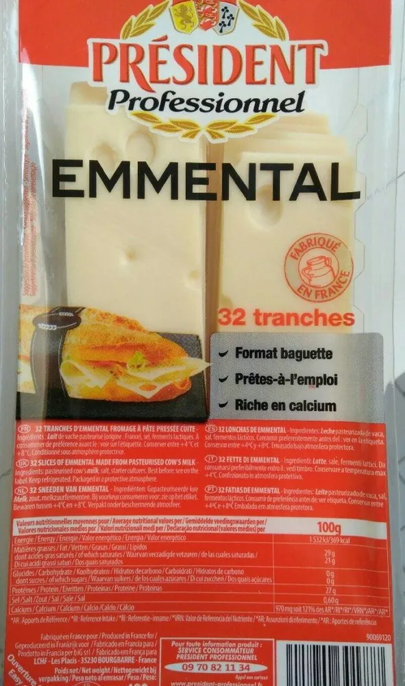 Emmental En Tranches 28 %
