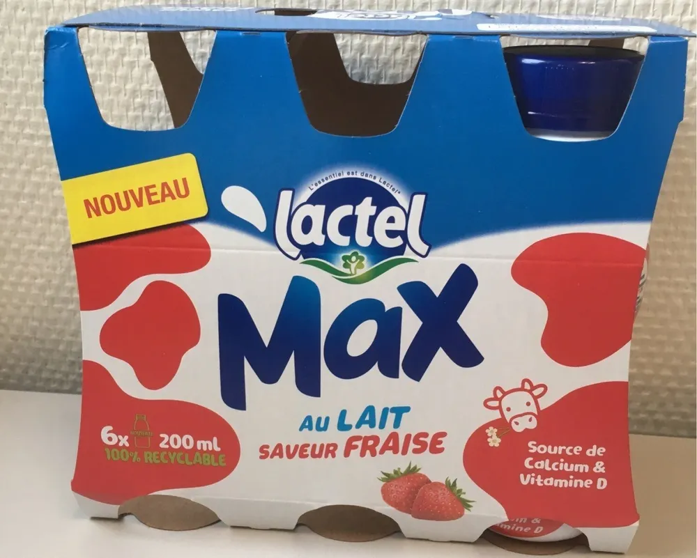 Lactel Max au lait saveur fraise