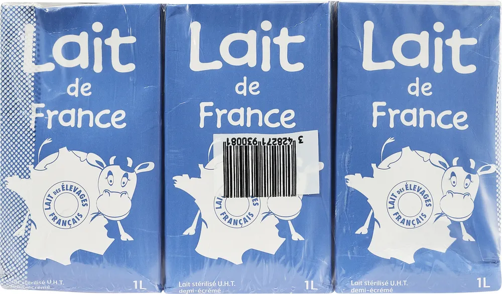 Lait stérilisé U.H.T. demi-écrémé