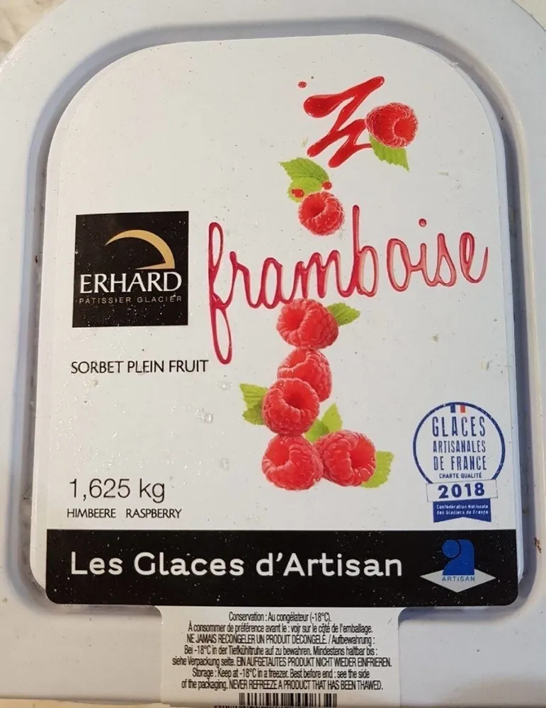 Sorbet plein fruit à la framboise