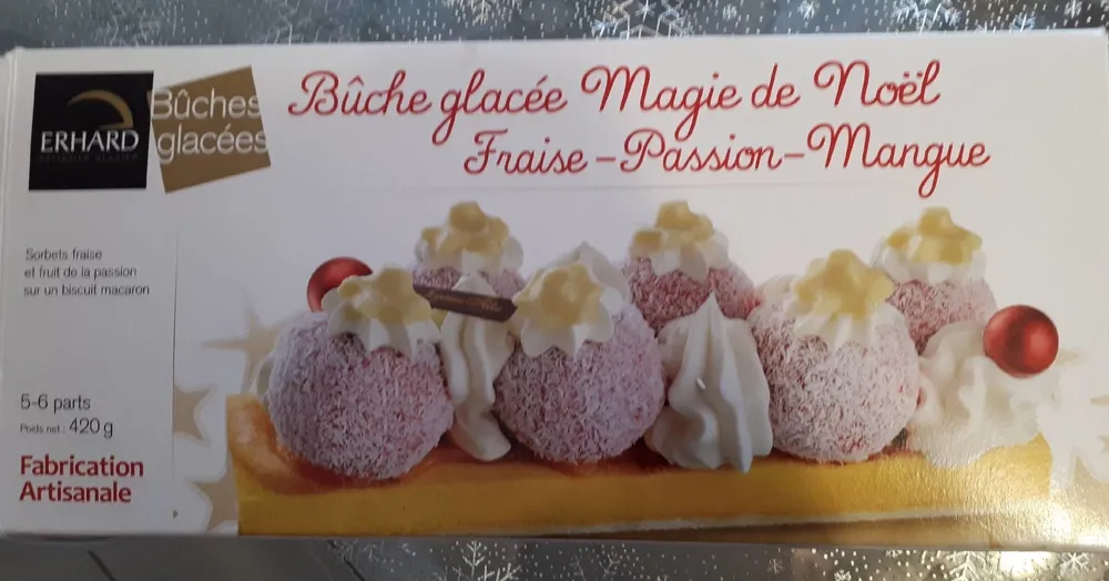 Bûche glacée fraise passion mangue