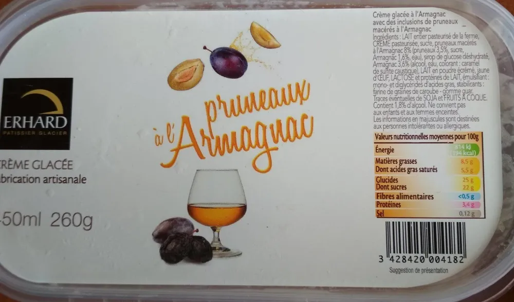Crème glacée pruneaux à l'Armagnac