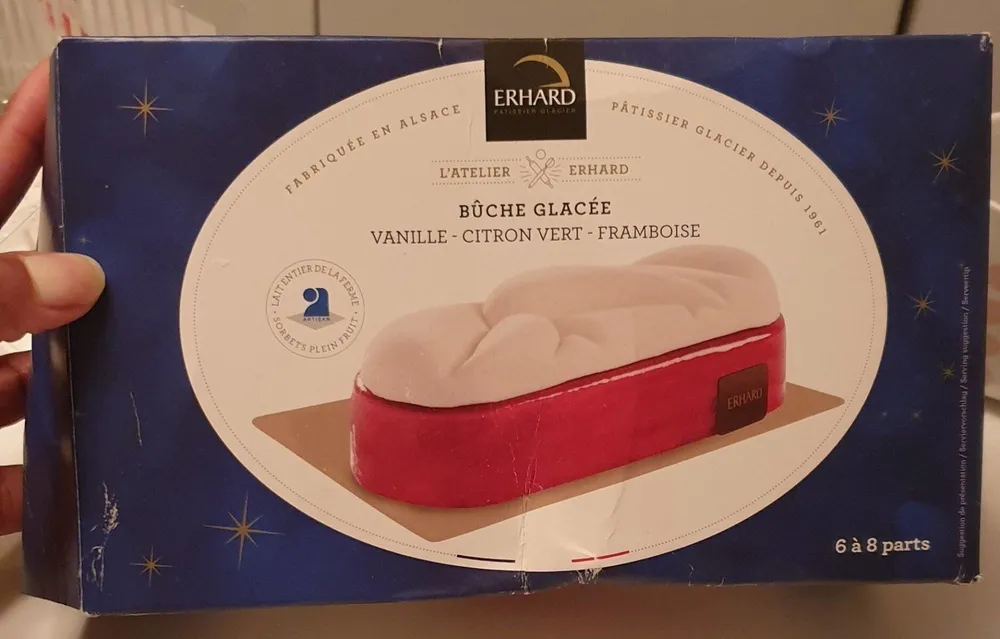 Bûche  Glacée Vanille - Citron Vert Framboise