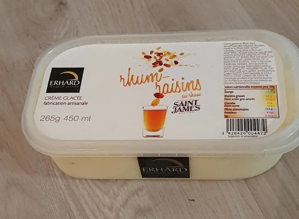Crème glacée ERHARD Rhum-Raisin