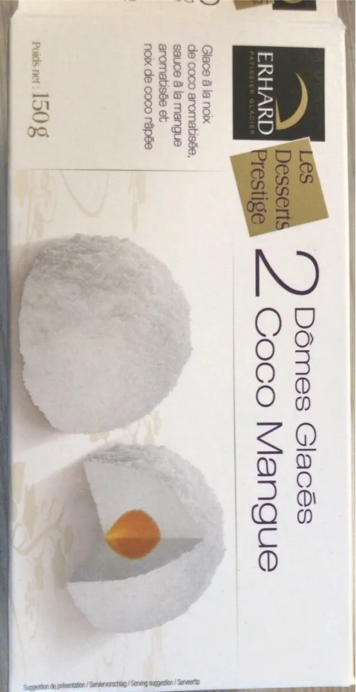 2 Dômes glacés coco mangue