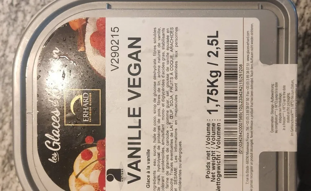 Glace vanille vegan
