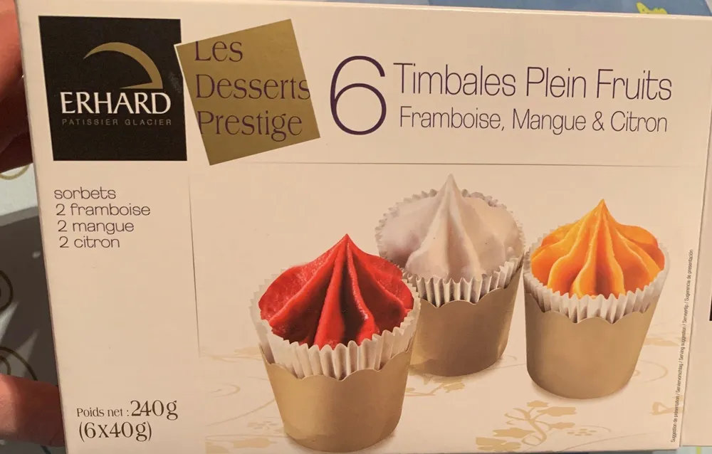 Timbales plein fruits Franboise, Mangue, Citron