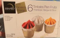 Timbales plein fruits Franboise, Mangue, Citron