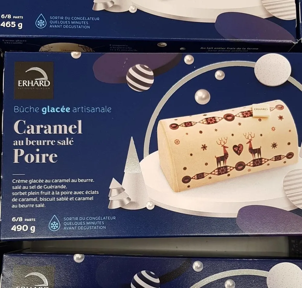 Bûche caramel au beurre salé Poire
