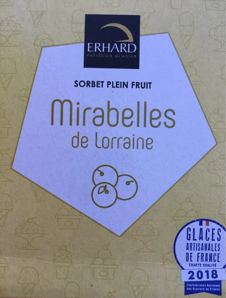 Sorbet plein fruit mirabelles
