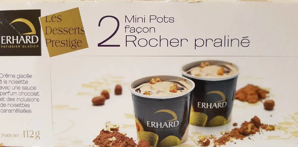 2 mini pots façon Rocher praliné