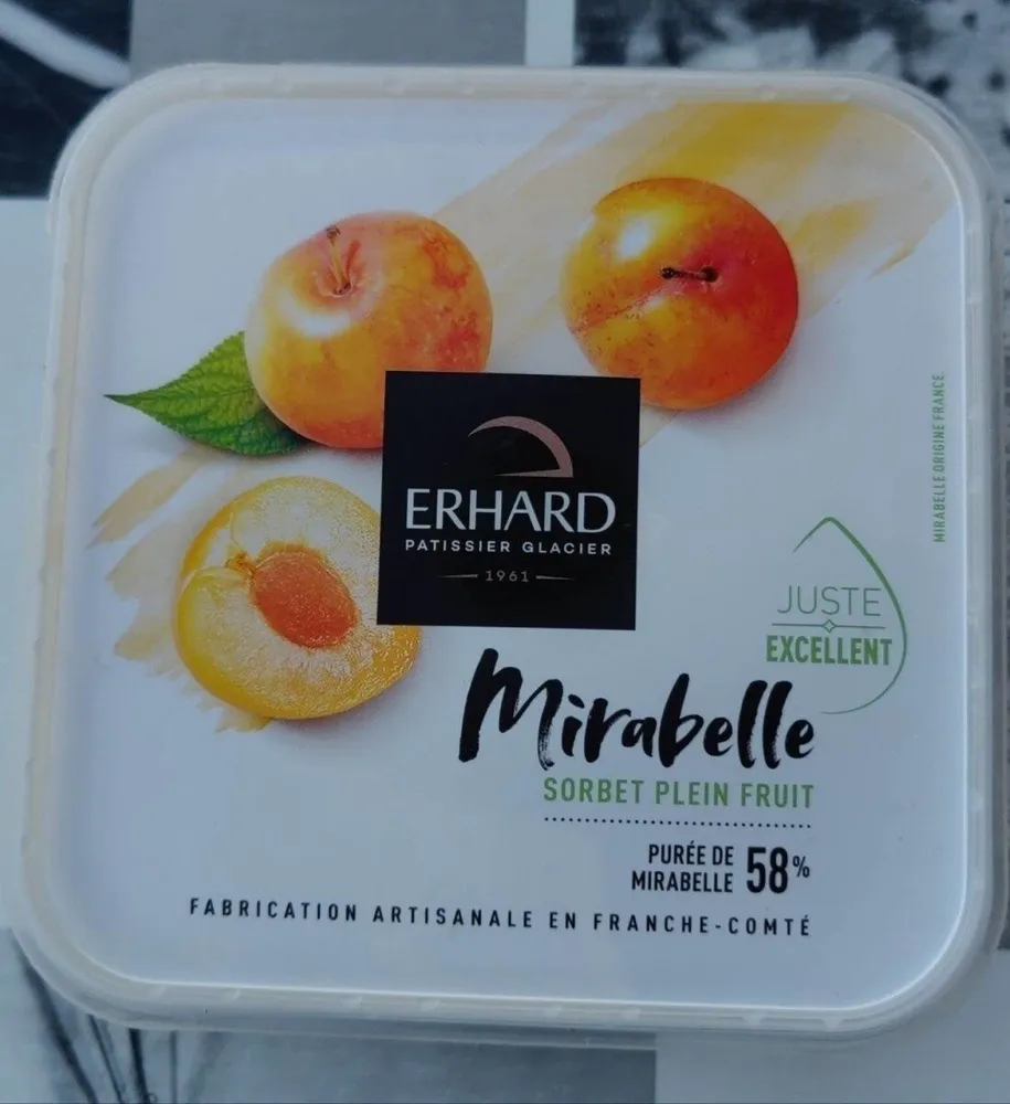Sorbet plein fruit mirabelle 58%