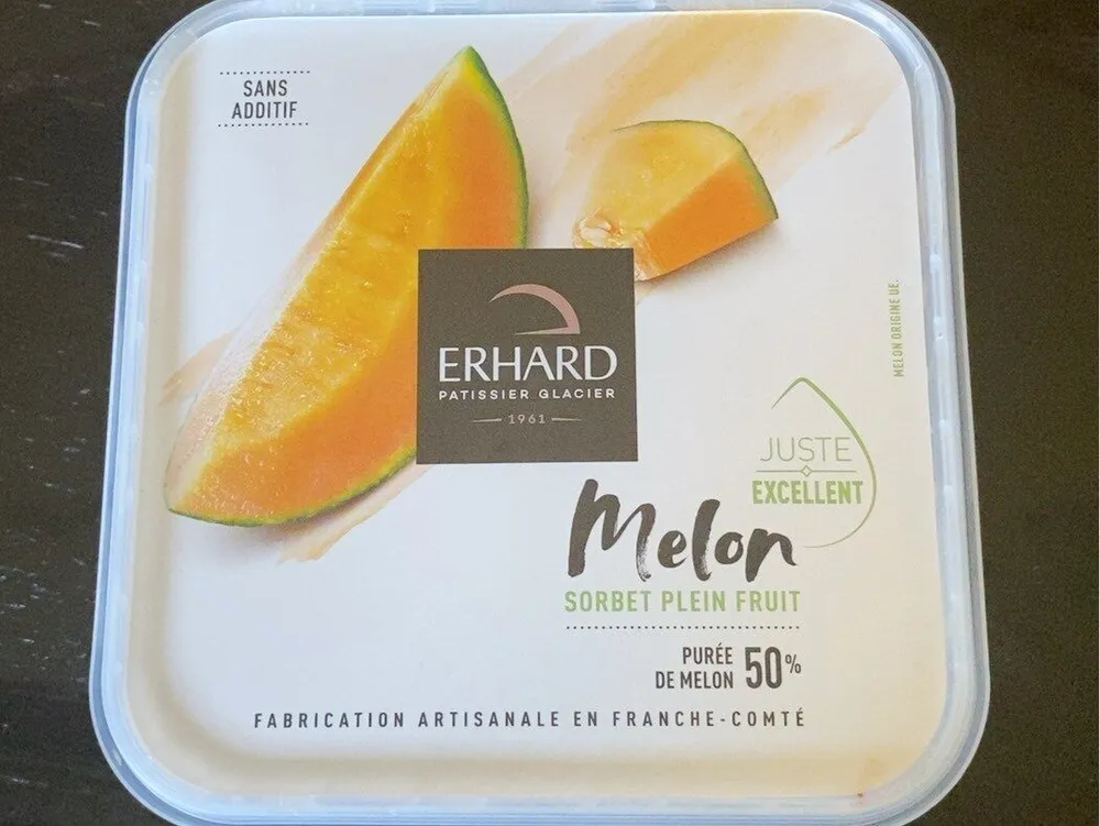 Melon sorbet plein fruit