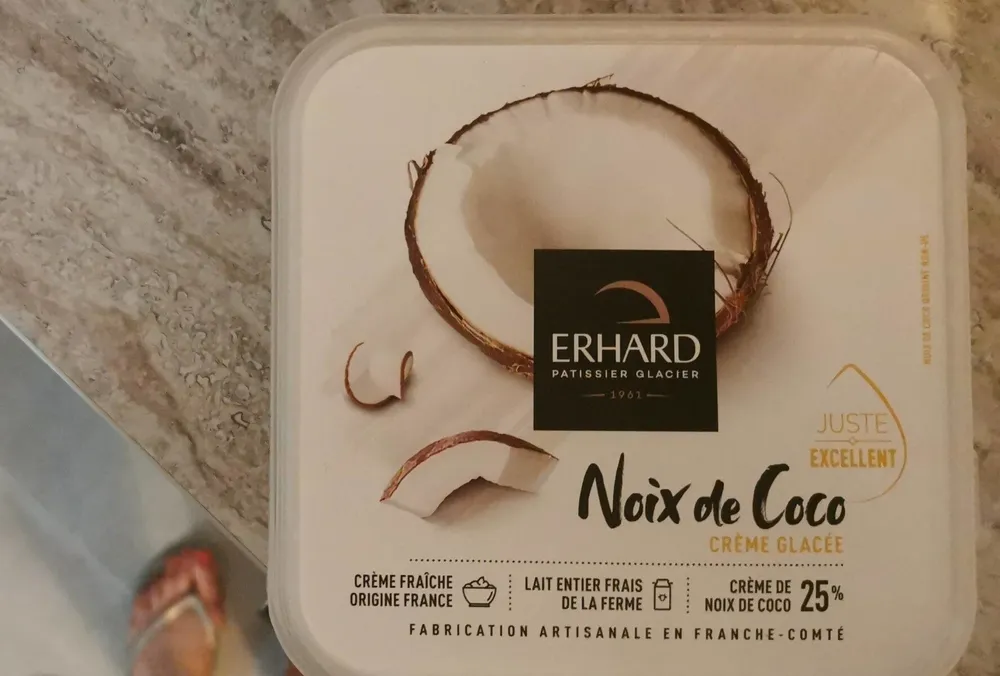Glace noix de coco erhard