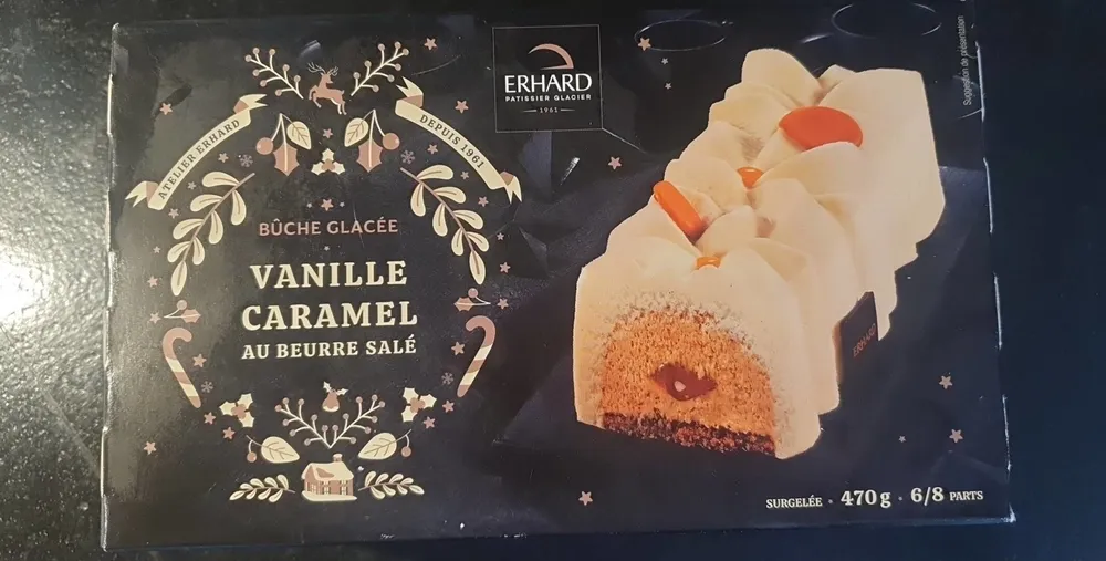 Bûche glacée vanille caramel au beurre salé