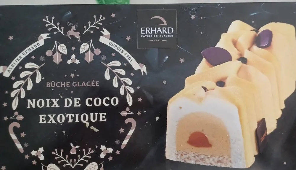 Bûche glacée Noix  de coco  exotique