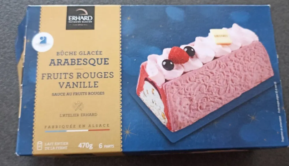 Bûche glacée arabesque fruits rouges vanille