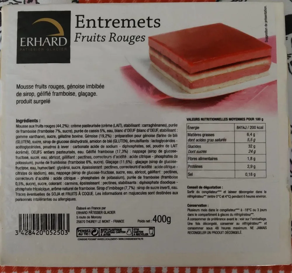 Entremets fruits rouges