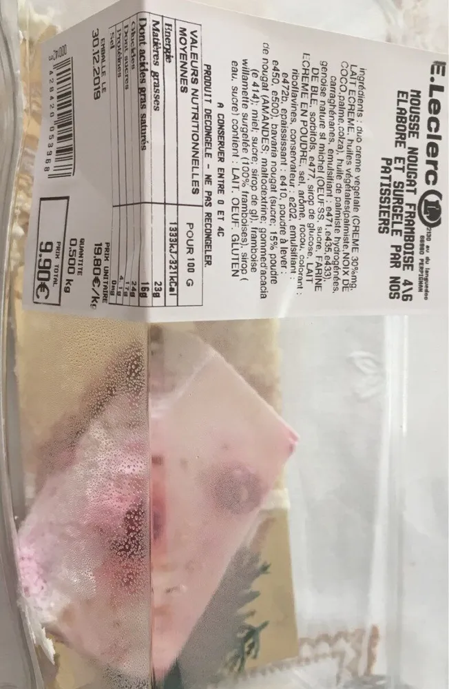 Mousse nougat framboise