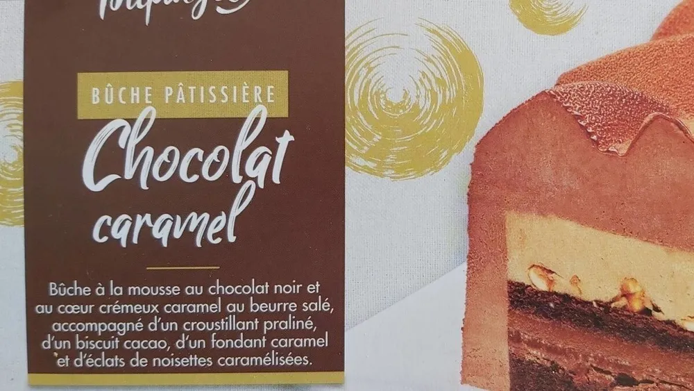 Bûche pâtissière chocolat caramel