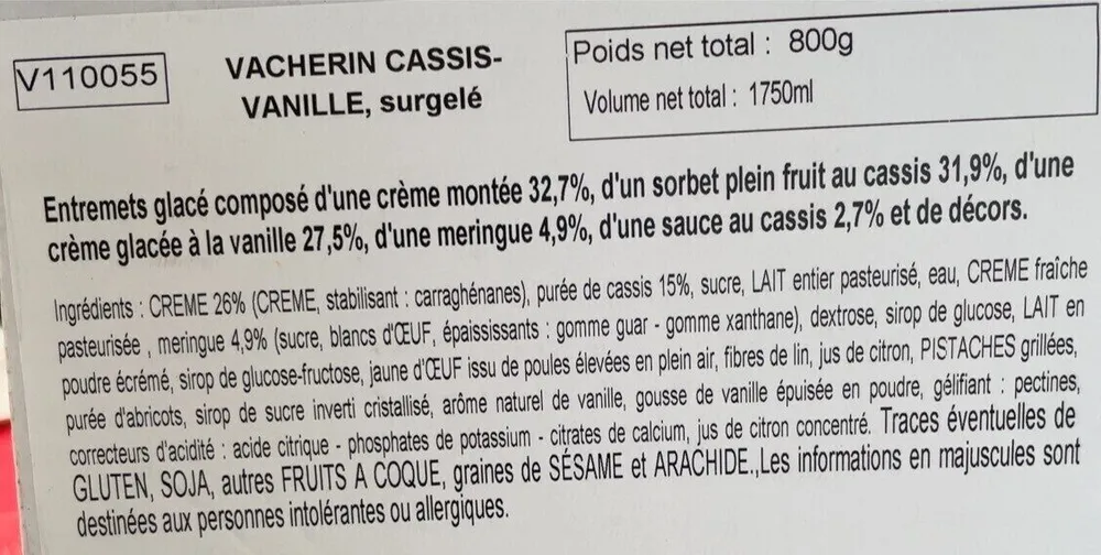 Vacherin cassis vanille