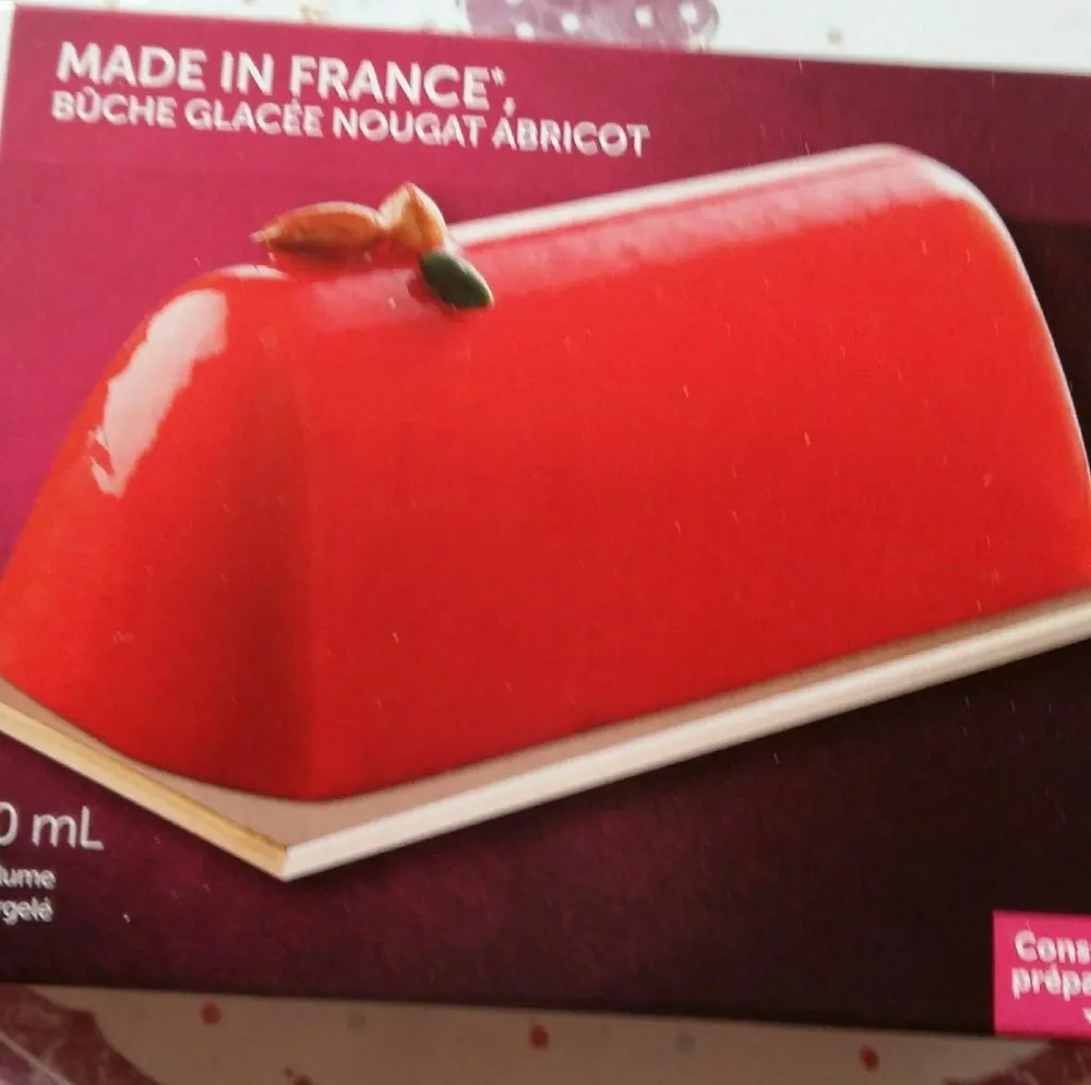 Bûche glacée nougat abricot