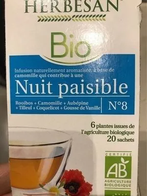Herbesan Nuit Paisible Bio - 20 Sachets - Herbesan