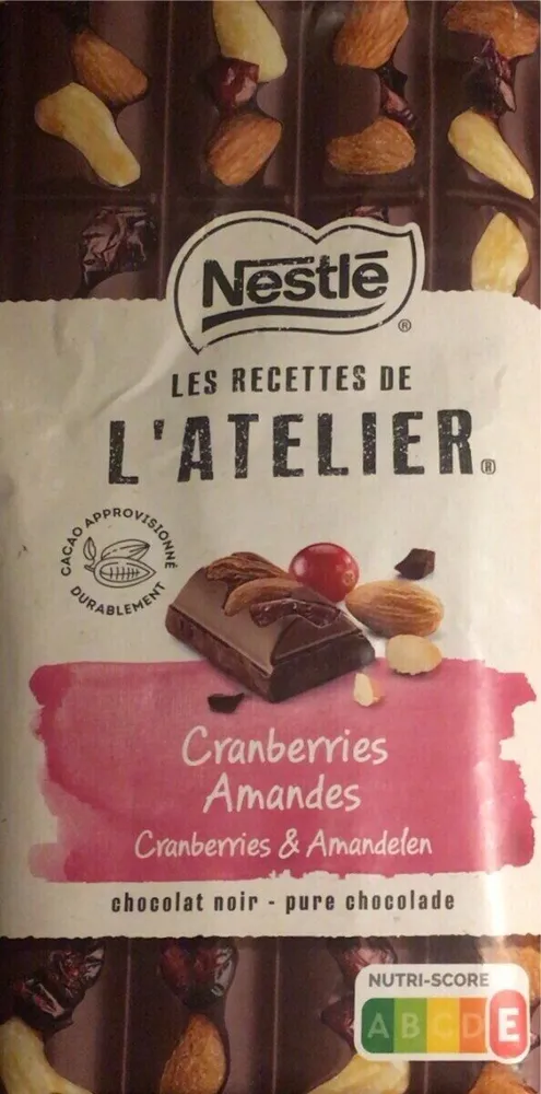 Chocolat Cranberries Amandes