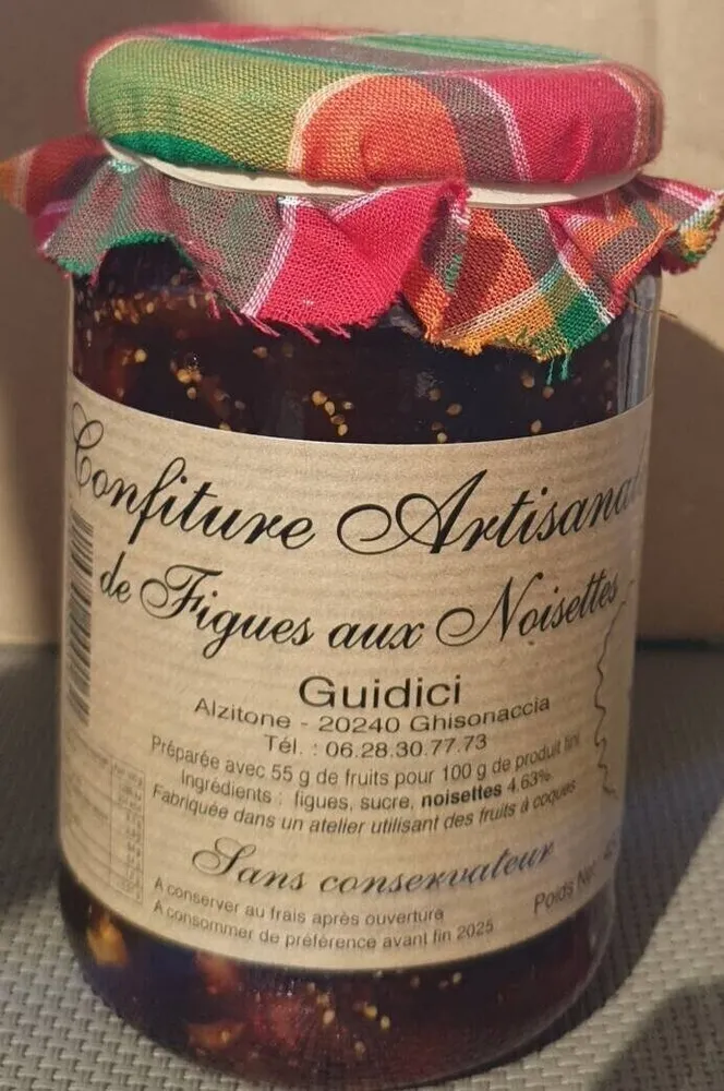 Confiture artisanales de figues aux noisette