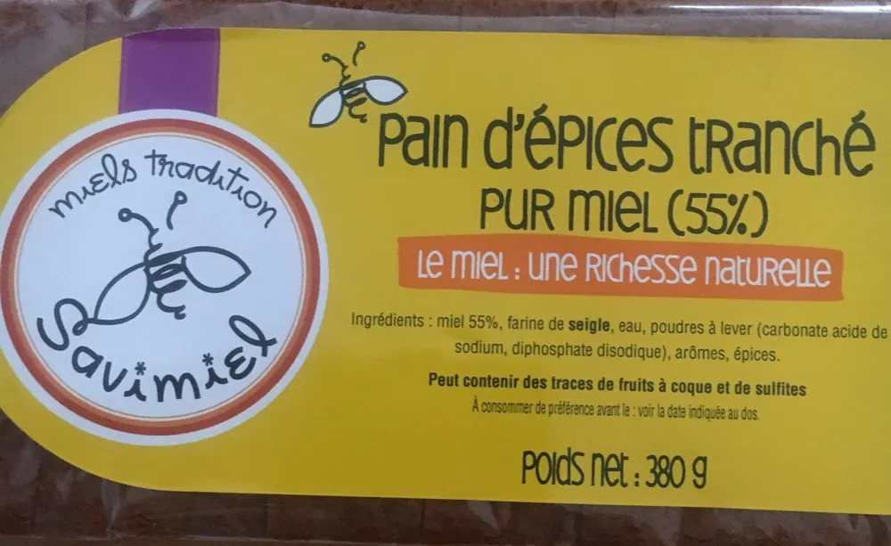 Pain d'epices tranché pur miel