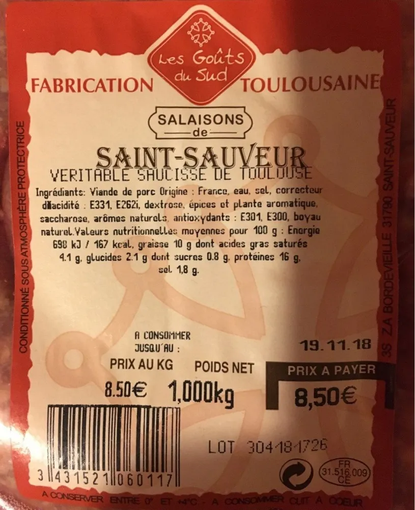 Saucisse de toulouse