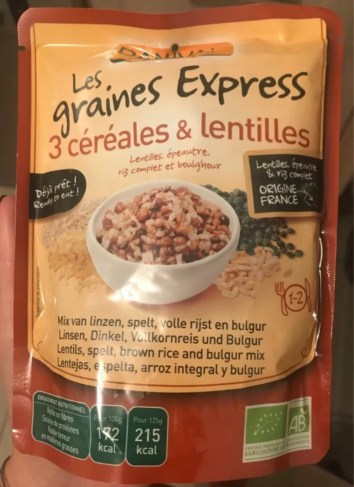 Les graines Express, 3 céréales et lentilles