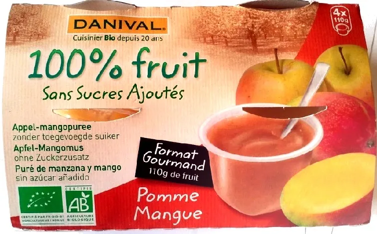 Purée 100% fruit Pomme Mangue